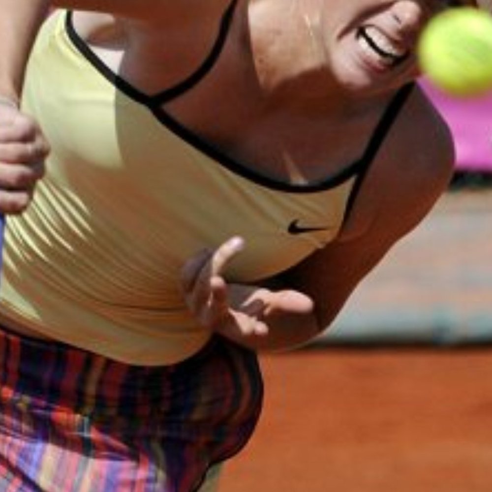 Nike Women's Asymmetric Yellow/Maroon Tennis Top - Picture 1 of 7